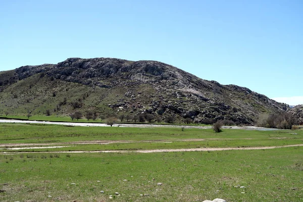 Mountains Stones Hills Green Meadows Spring Landscape — Stock Photo, Image