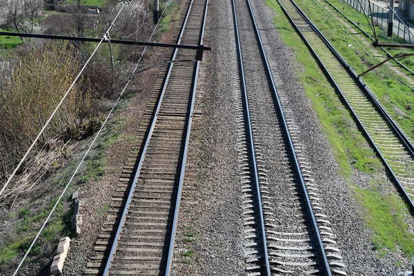 Railroad Tracks Bovenaanzicht — Stockfoto