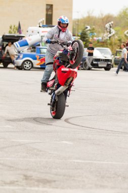 Shymkent, Kazakistan - 15 Şubat 2017: Motosiklet motorcu sezon açılış 15 Mart 2017 yılında Çimkent