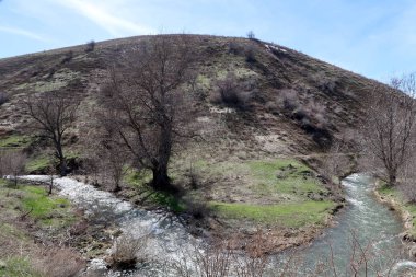 Dağlar taşlar, hills, çayırlar, bahar manzara