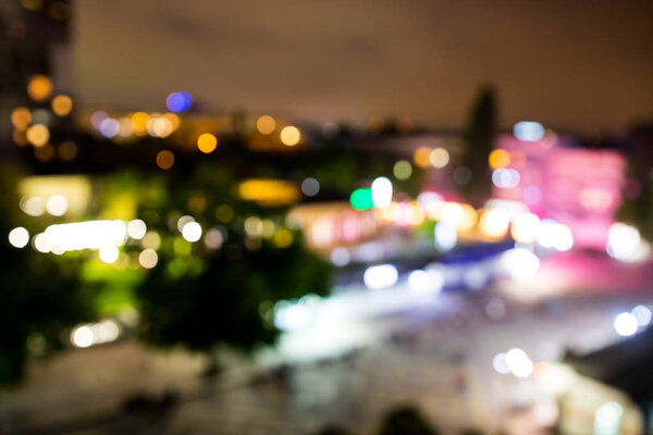 Blurry bokeh, the lights of a big city