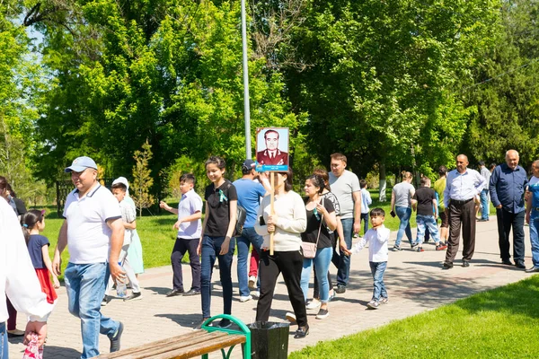 Szymkent Kazachstan Maja 2017 Immortal Pułku Festiwale Folklorystyczne Ludzi Święto — Zdjęcie stockowe