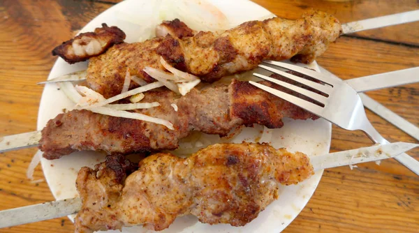 Carne Frita Palitos Shish Kebab —  Fotos de Stock