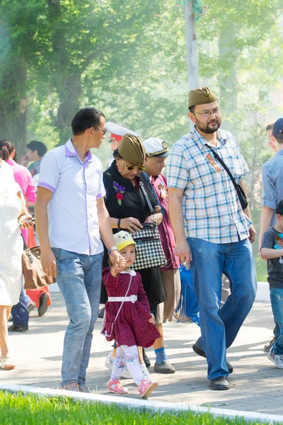 Szymkent Kazachstan Maja 2017 Immortal Pułku Festiwale Folklorystyczne Ludzi Święto — Zdjęcie stockowe