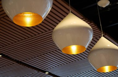 Decorative round chandelier, interior