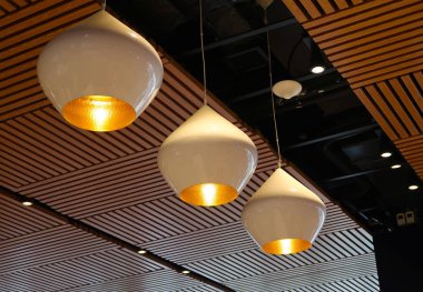 Decorative round chandelier, interior