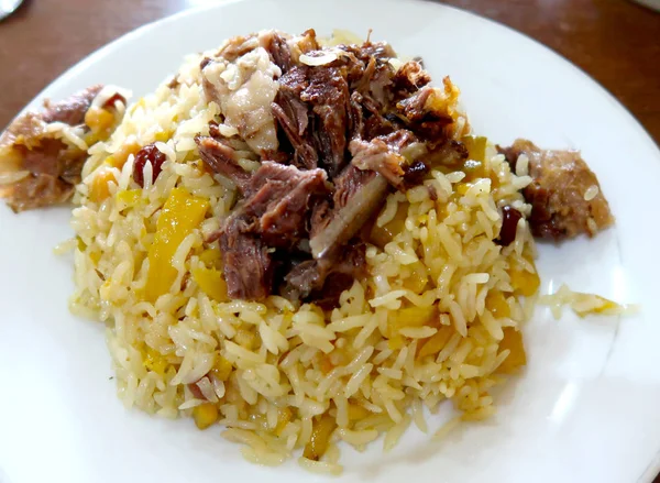 Riz Viande Pilaf Nourriture — Photo