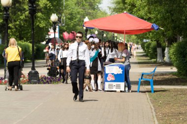 Petropavlovsk, Kazakhstan - May 25, 2016: The solemn event (last bell). Last call for school holidays. 