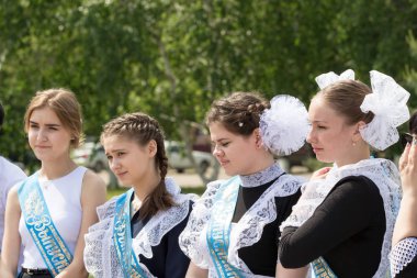Petropavlovsk, Kazakhstan - May 25, 2016: The solemn event (last bell). Last call for school holidays. 