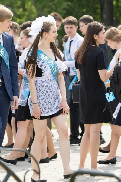 Petropavlovsk, Kazakhstan - May 25, 2016: The solemn event (last bell). Last call for school holidays. 