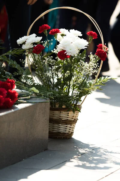 Petropavlovsk 7 Mayıs 2016: Resmi tatil. Defender'ı vatan günün Kazakistan'da 7 Mayıs kutladı. Asker ve askeri. Toplu kutlamalar insanlar.