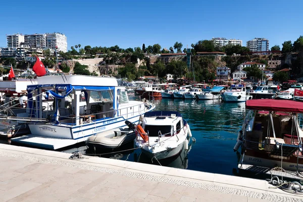 Antalya Turquia Junho 2017 Barcos Antigo Porto Antalya São Uma — Fotografia de Stock