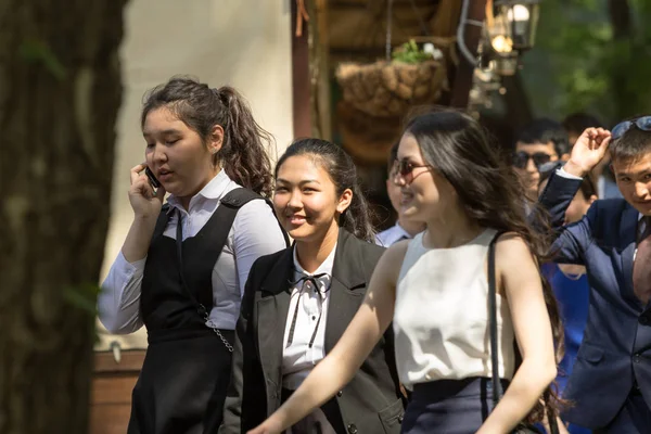 Petropavlovsk, Kazakhstan - May 25, 2016: The solemn event (last bell). Last call for school holidays. 