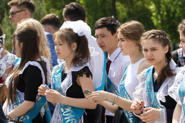 Petropavlovsk Kazakhstan May 2016 Solemn Event Last Bell Last Call — Stok fotoğraf