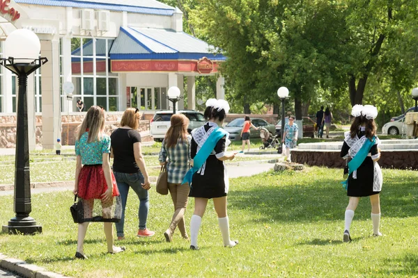 Petropavlovsk, Kazakhstan - May 25, 2016: The solemn event (last bell). Last call for school holidays. 