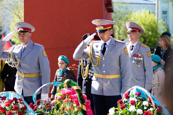 Pietropawłowsk Kazachstan Maja 2016 Dzień Zwycięstwa Maja 2016 Mieście Pietropawłowsk — Zdjęcie stockowe