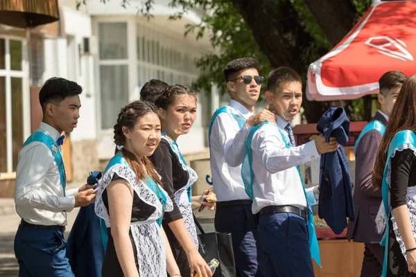 Petropavlovsk, Kazakhstan - May 25, 2016: The solemn event (last bell). Last call for school holidays. 