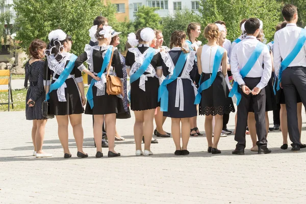 Petropavlovsk, Kazakhstan - May 25, 2016: The solemn event (last bell). Last call for school holidays. 