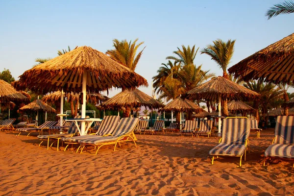 Mısır, Sharm El Sheikh -20 Temmuz 2018: plaj tatil, Bay Na'ama Bai, kumlu plaj denizin insanlar ölüyor. Red Sea'deki/daki Sina Yarımadası.