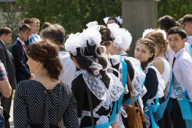 Petropavlovsk, Kazakhstan - May 25, 2016: The solemn event (last bell). Last call for school holidays. 