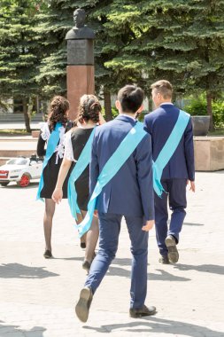 Petropavlovsk, Kazakhstan - May 25, 2016: The solemn event (last bell). Last call for school holidays. 