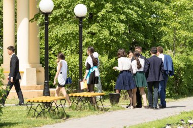 Petropavlovsk, Kazakhstan - May 25, 2016: The solemn event (last bell). Last call for school holidays. 