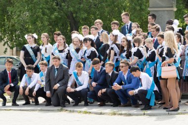 Petropavlovsk, Kazakhstan - May 25, 2016: The solemn event (last bell). Last call for school holidays. 