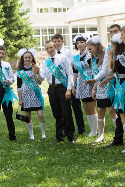 Petropavlovsk, Kazakhstan - May 25, 2016: The solemn event (last bell). Last call for school holidays. 