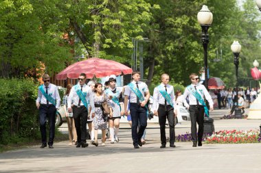 Petropavlovsk, Kazakhstan - May 25, 2016: The solemn event (last bell). Last call for school holidays. 