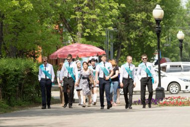 Petropavlovsk, Kazakhstan - May 25, 2016: The solemn event (last bell). Last call for school holidays. 