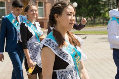 Petropavlovsk, Kazakhstan - May 25, 2016: The solemn event (last bell). Last call for school holidays. 