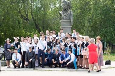 Petropavlovsk, Kazakhstan - May 25, 2016: The solemn event (last bell). Last call for school holidays. 
