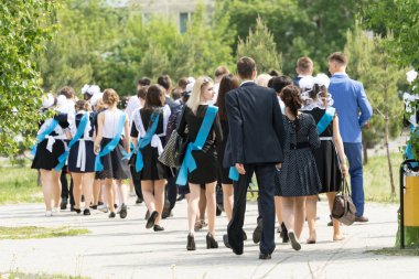 Petropavlovsk, Kazakhstan - May 25, 2016: The solemn event (last bell). Last call for school holidays. 