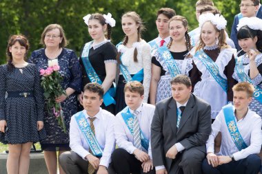 Petropavlovsk, Kazakhstan - May 25, 2016: The solemn event (last bell). Last call for school holidays. 