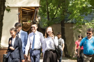 Petropavlovsk, Kazakhstan - May 25, 2016: The solemn event (last bell). Last call for school holidays. 