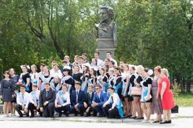Petropavlovsk, Kazakhstan - May 25, 2016: The solemn event (last bell). Last call for school holidays. 