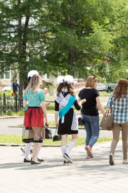 Petropavlovsk, Kazakhstan - May 25, 2016: The solemn event (last bell). Last call for school holidays. 