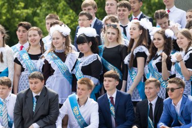 Petropavlovsk, Kazakhstan - May 25, 2016: The solemn event (last bell). Last call for school holidays. 