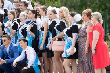Petropavlovsk, Kazakhstan - May 25, 2016: The solemn event (last bell). Last call for school holidays. 