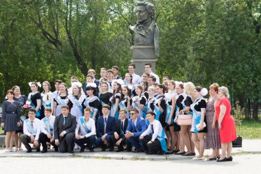 Petropavlovsk, Kazakhstan - May 25, 2016: The solemn event (last bell). Last call for school holidays. 