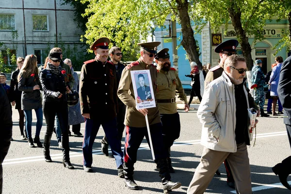 Петропавловськ Камчатський Травня 2016 Жителів Пам Ятний Хода Безсмертними Полку — стокове фото