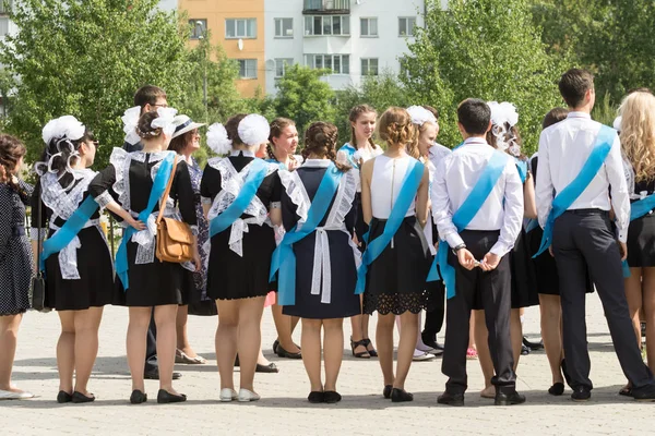 Petropavlovsk, Kazakhstan - May 25, 2016: The solemn event (last bell). Last call for school holidays. 
