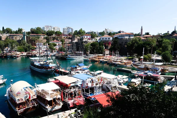 Antalya Turquia Junho 2017 Barcos Antigo Porto Antalya São Uma — Fotografia de Stock