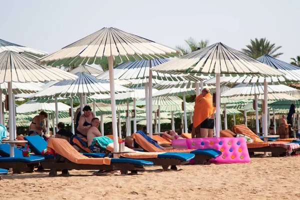 Egito Sharm Sheikh Julho 2018 Férias Praia Bay Ama Bai — Fotografia de Stock