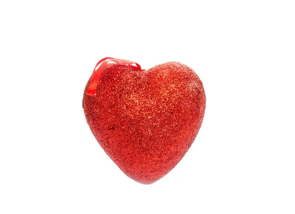 Cuore Rosso Sfondo Bianco Posto Testo — Foto Stock