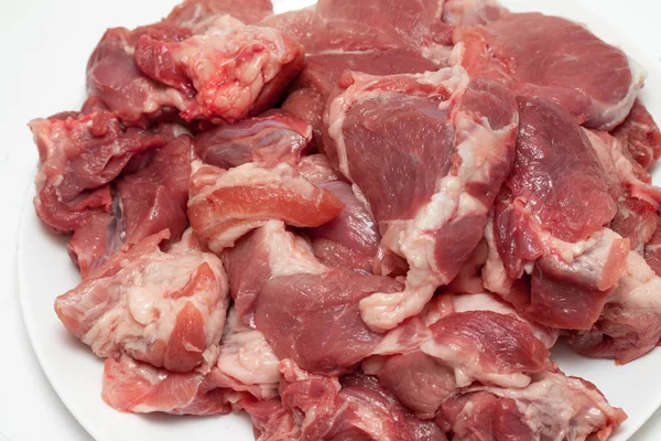 Trozos Carne Crudos Carne — Foto de Stock