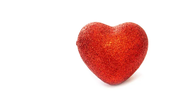 Cuore Rosso Sfondo Bianco Posto Testo — Foto Stock