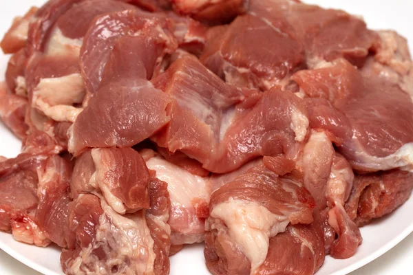 Trozos Carne Crudos Carne —  Fotos de Stock