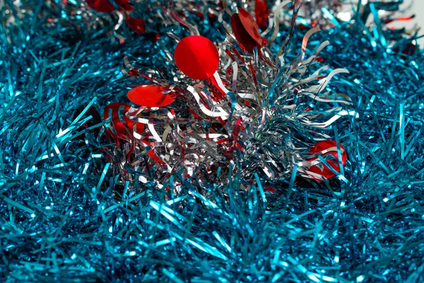 Tinsel Colorato Primo Piano Sfondo Texture — Foto Stock