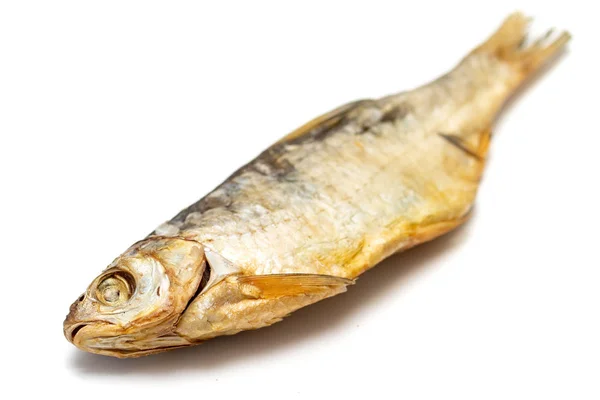 Trockener Gesalzener Fisch Vobla Isoliert Auf Weißem Hintergrund Futter Für — Stockfoto